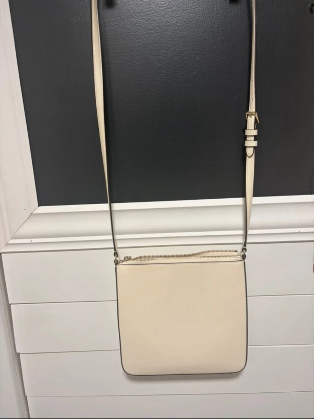 kate spade Cream Saffiano Crossbody with Gold Hardware